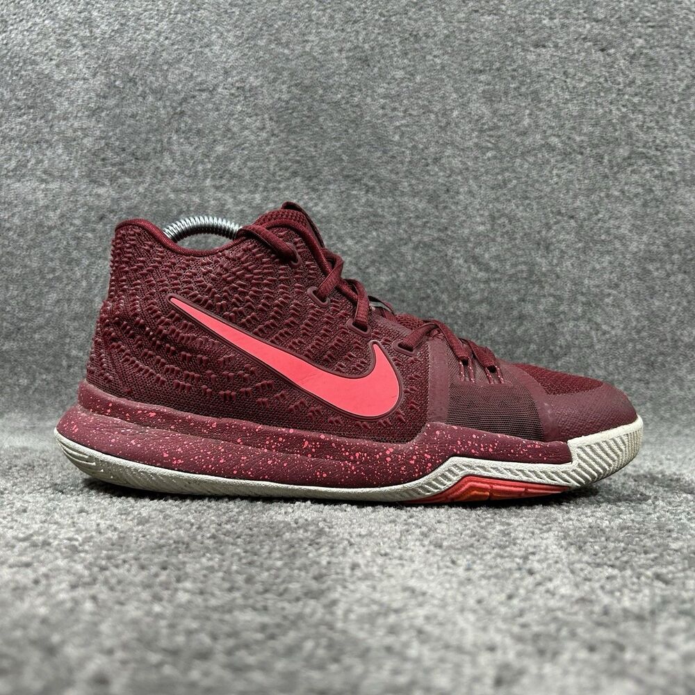 Nike Kyrie 3 859466-681 Boys Size 6.5Y Red Hot Punch 2016 Basketball Shoes Used